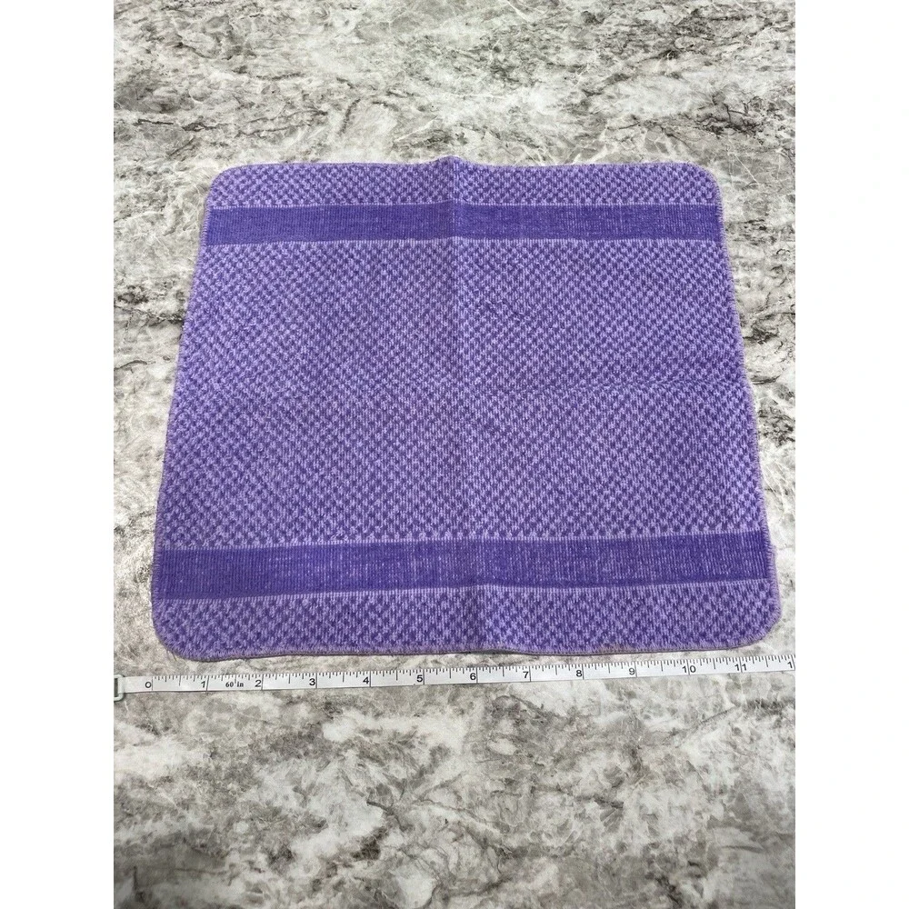 Fieldcrest Purple Cloth Cotton Fringe Towels 3 Piece Set Hand Bath MCM Vintage
